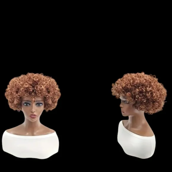 Fluffy Afro light brown NIB Unisex 10 in wig - Picture 3 of 5